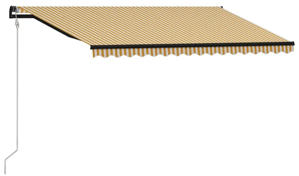 vidaXL Luifel automatisch uittrekbaar 400x300 cm geel en wit