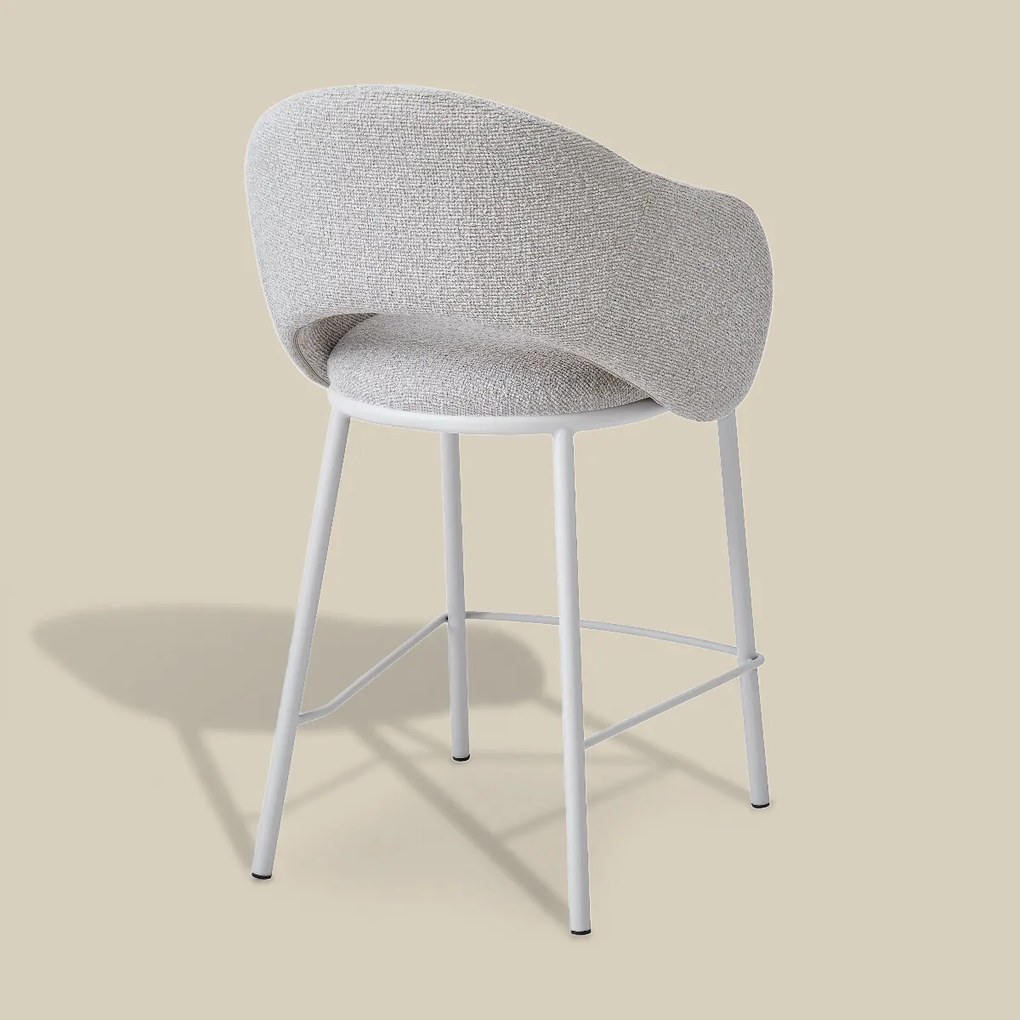 Moderne Barstoel Beige Met Armleuningen