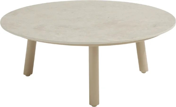 Taste by 4 Seasons Salute salontafel latte met rond keramisch tafelblad Ø 80 cm (H 30 cm) Loungetafel   beige weerbestendig