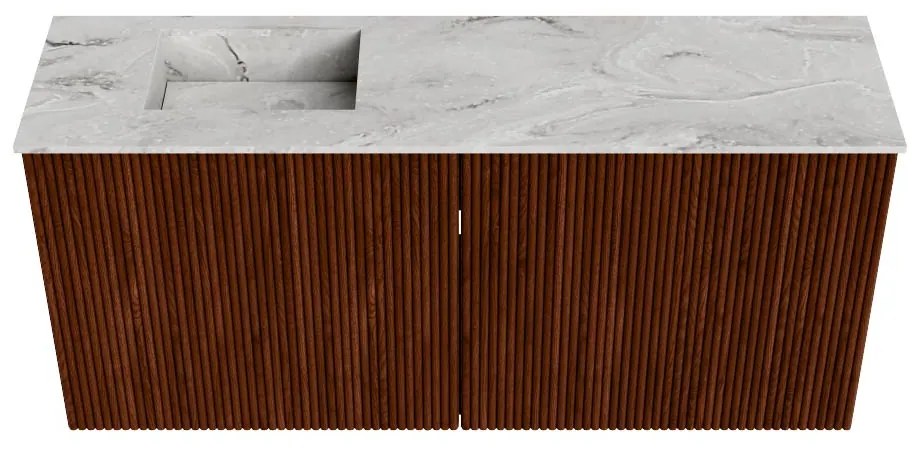 Mondiaz Joya DLux 90cm toiletmeubel ruby met wastafel faye links zonder kraangat glace