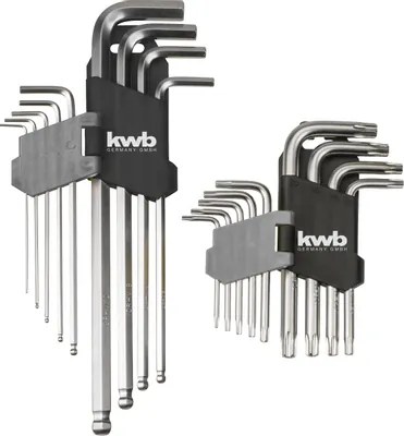 KWB Stiftsleutelset zeskant/torx 18-delig