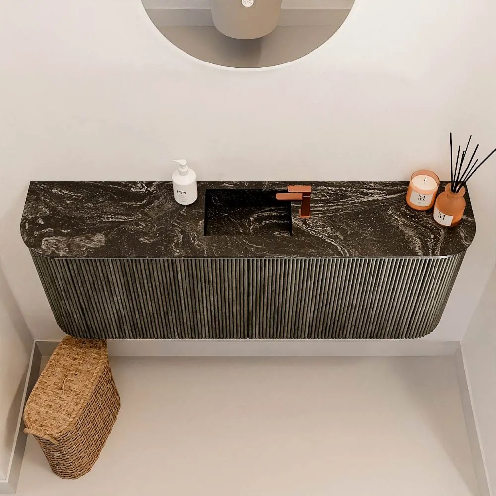 Mondiaz Joya DLux 115cm toiletmeubel ronding links/rechts shadow met wastafel faye midden 1 kraangat lava