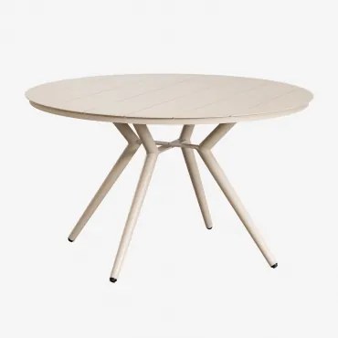 Ronde Aluminium Tuintafel Valerie Tapioca Beige & Ø125 Cm - Sklum