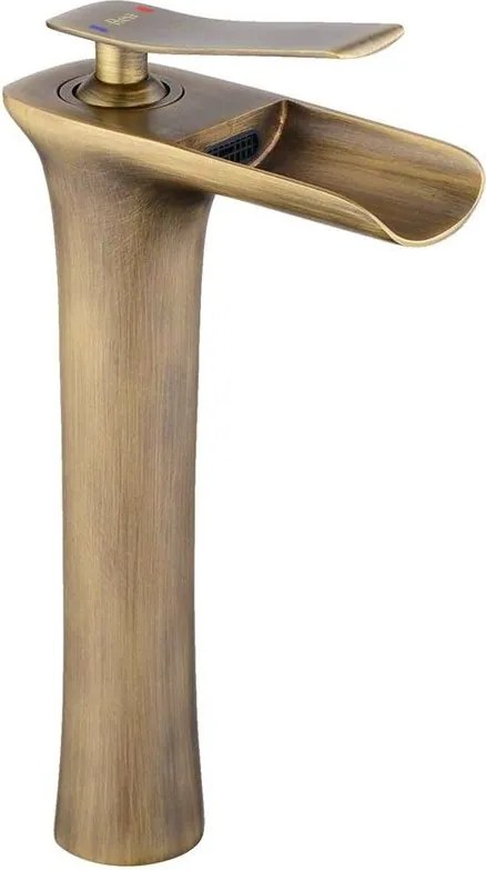 Wastafelkraan Rea Laguna Antique Gold Brush High