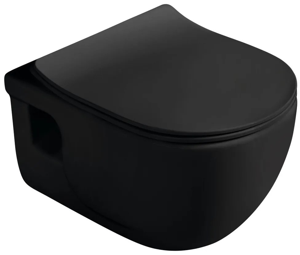 Sapho Brilla randloze toiletpot 36.5x53cm zwart mat