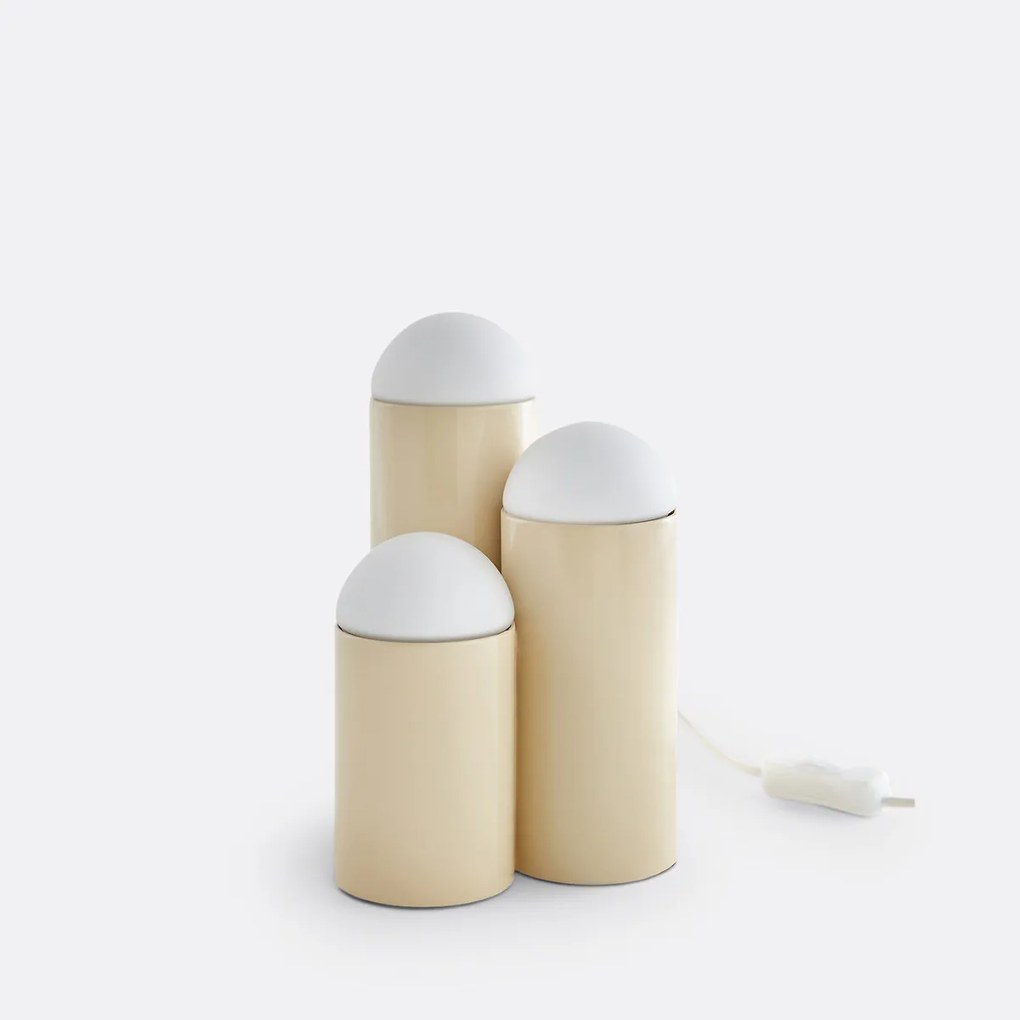 Tafellamp in ijzer en opaline, Quillo