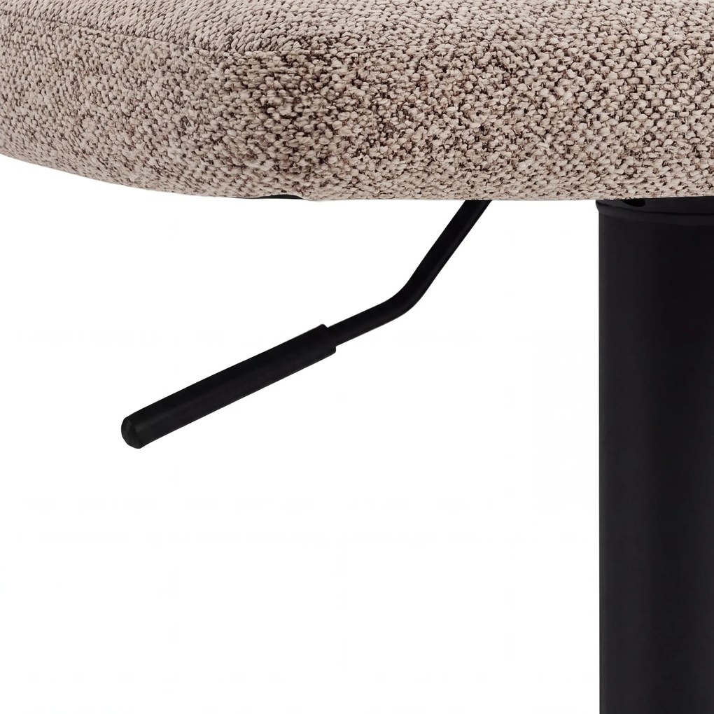 Mazzoni IRIS Latte Beige (stof Monza 60)/zwarte poot - GESTOFFEERDE BARKRUK VOOR KEUKEN/BAR