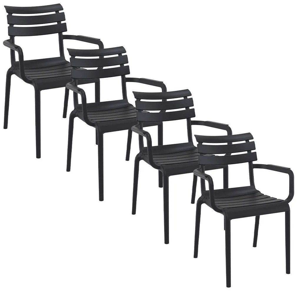 Garden Impressions Paris tuinstoel zwart - 4 stuks