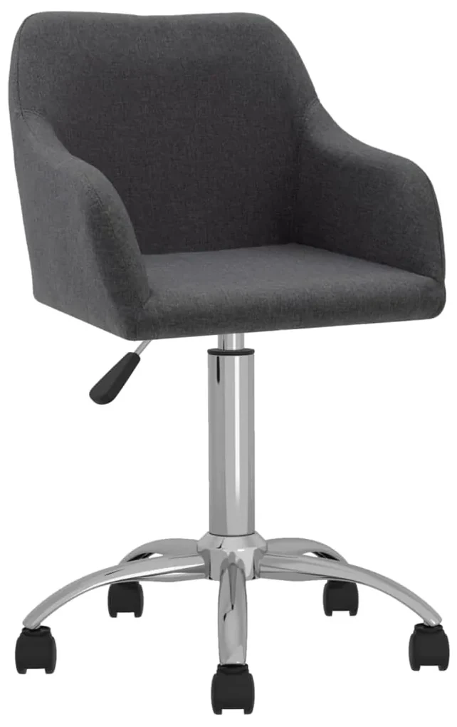 vidaXL Eetkamerstoelen draaibaar 2 st stof donkergrijs