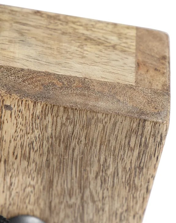 Industriële spot donkergrijs met mango hout 18 cm - Mangoes