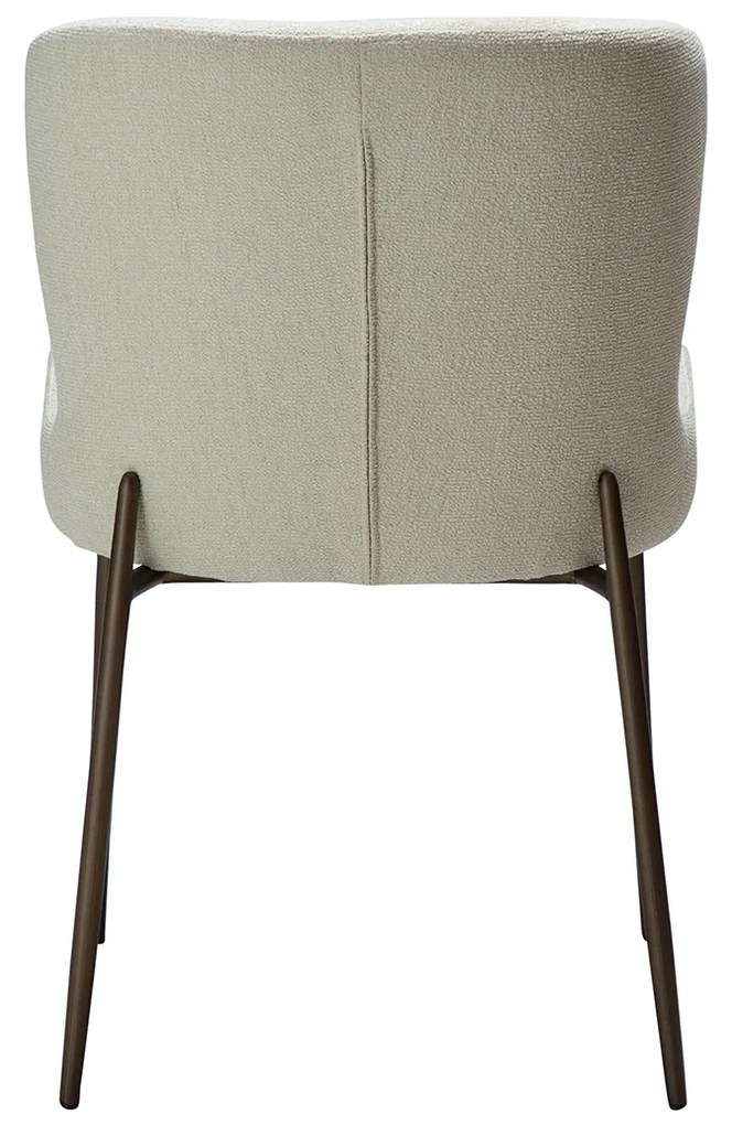 Dan-Form Glam Luxe Eetkamerstoel Boucle Wit En Antique Brass