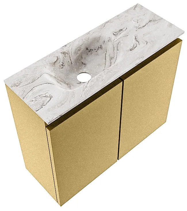 Mondiaz Ture DLux toiletmeubel 60cm oro met wastafel glace links zonder kraangat