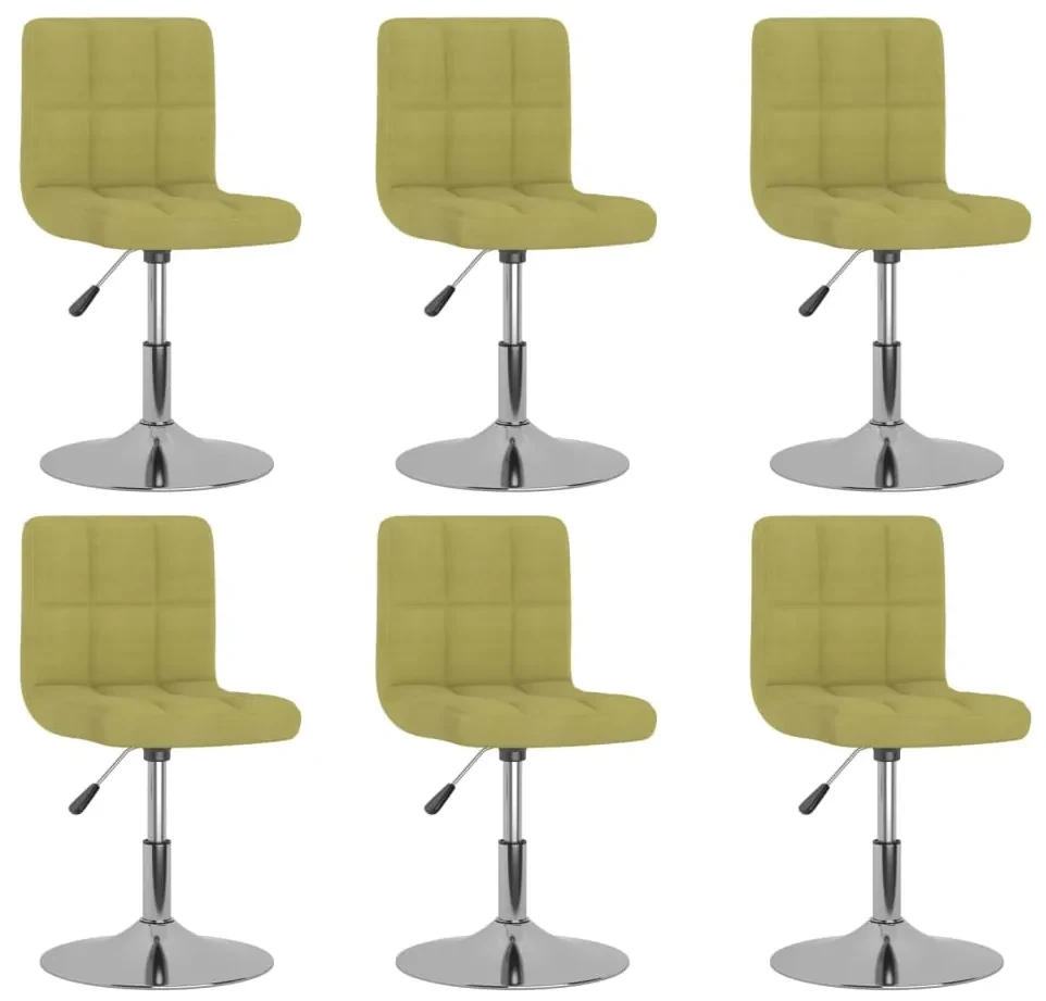 vidaXL Eetkamerstoelen draaibaar 6 st stof groen