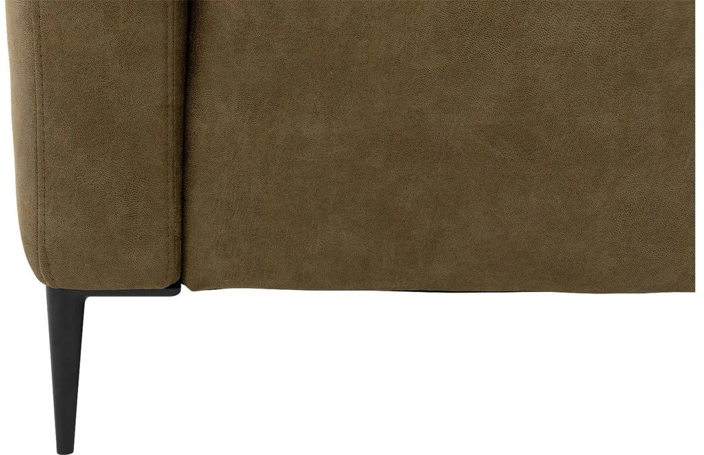 Goossens Key West groen, micro leer, 3-zits, modern design met ligelement rechts