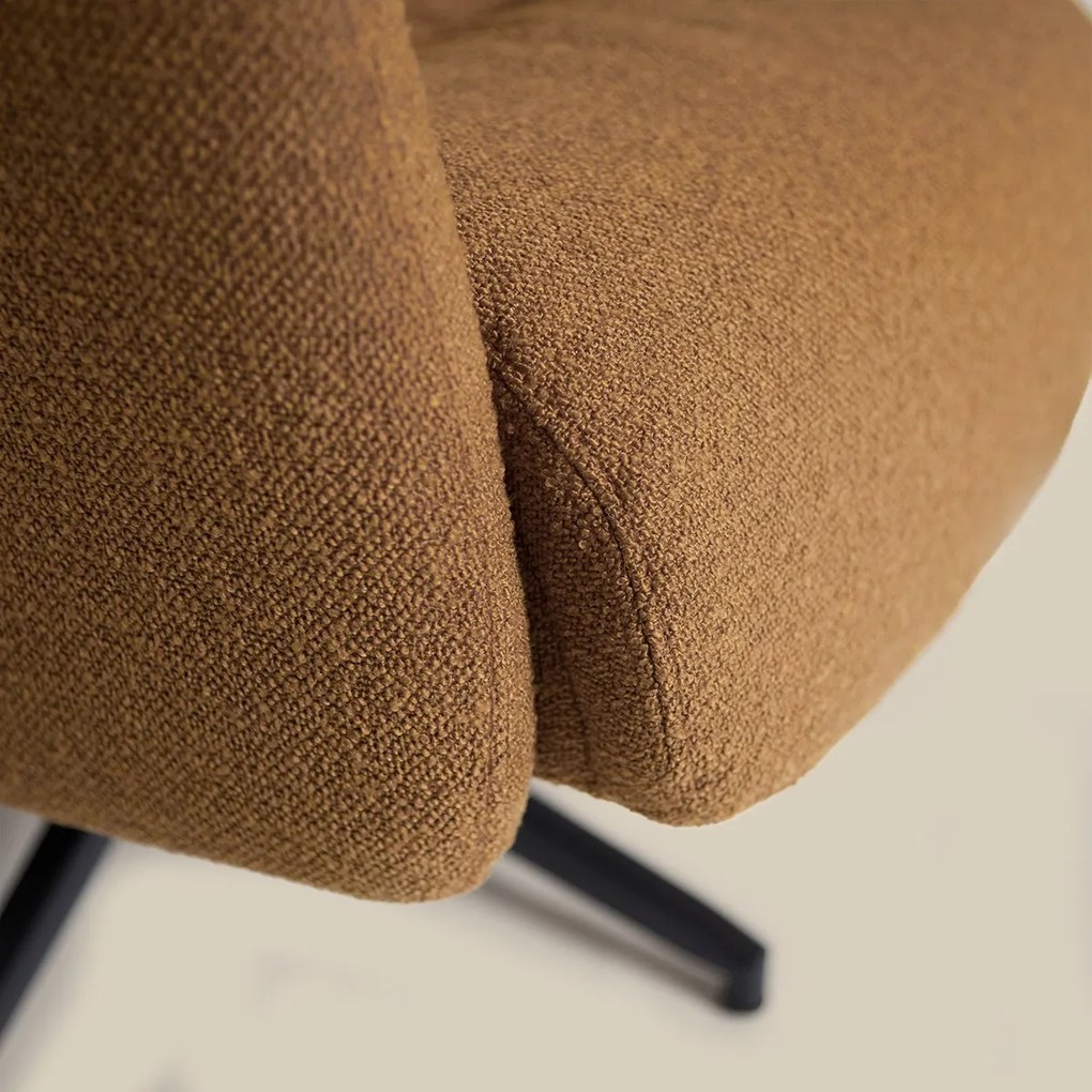 Verstelbare Fauteuil Met Voetenbank Caramel