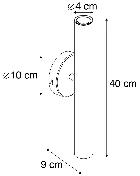 Hotel Chique wandlamp goud 2-lichts -Tubi