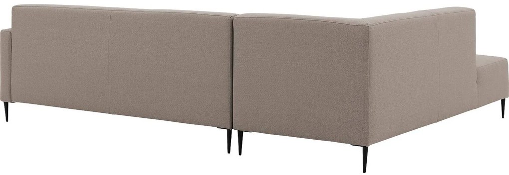 Goossens  Key West grijs, stof, 3-zits, modern design met ligelement links