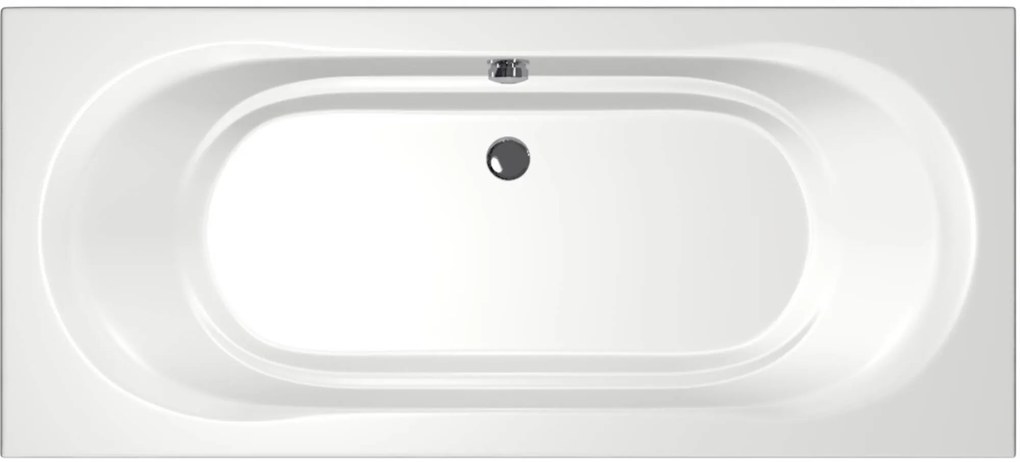Xenz Martinique inbouwbad 2-persoons 180x80cm glans wit acryl