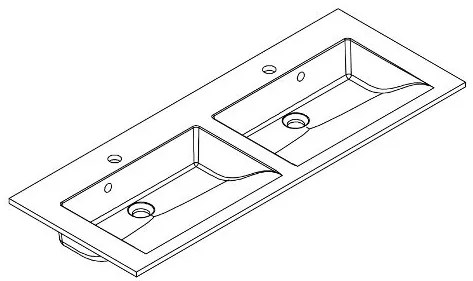 Allibert Slide wastafel met twee kraangaten 120cm