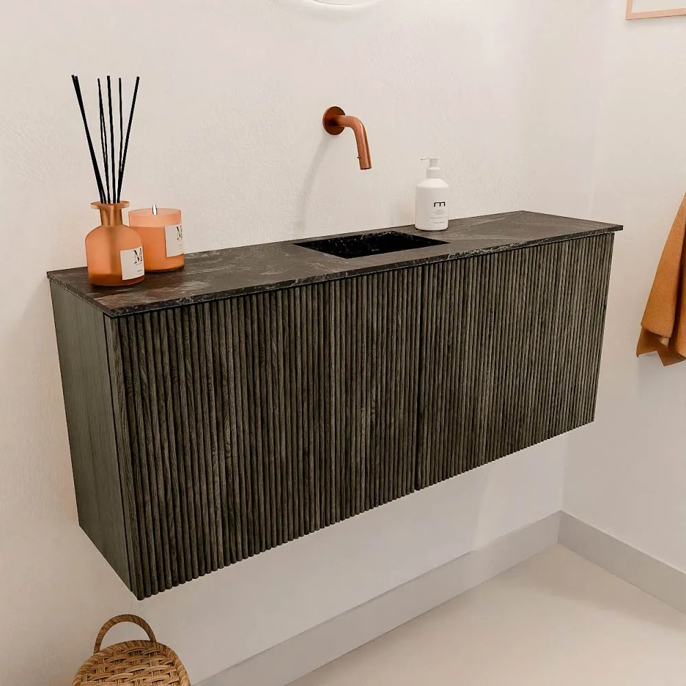 Mondiaz Joya DLux 100cm toiletmeubel shadow met wastafel faye midden zonder kraangat lava