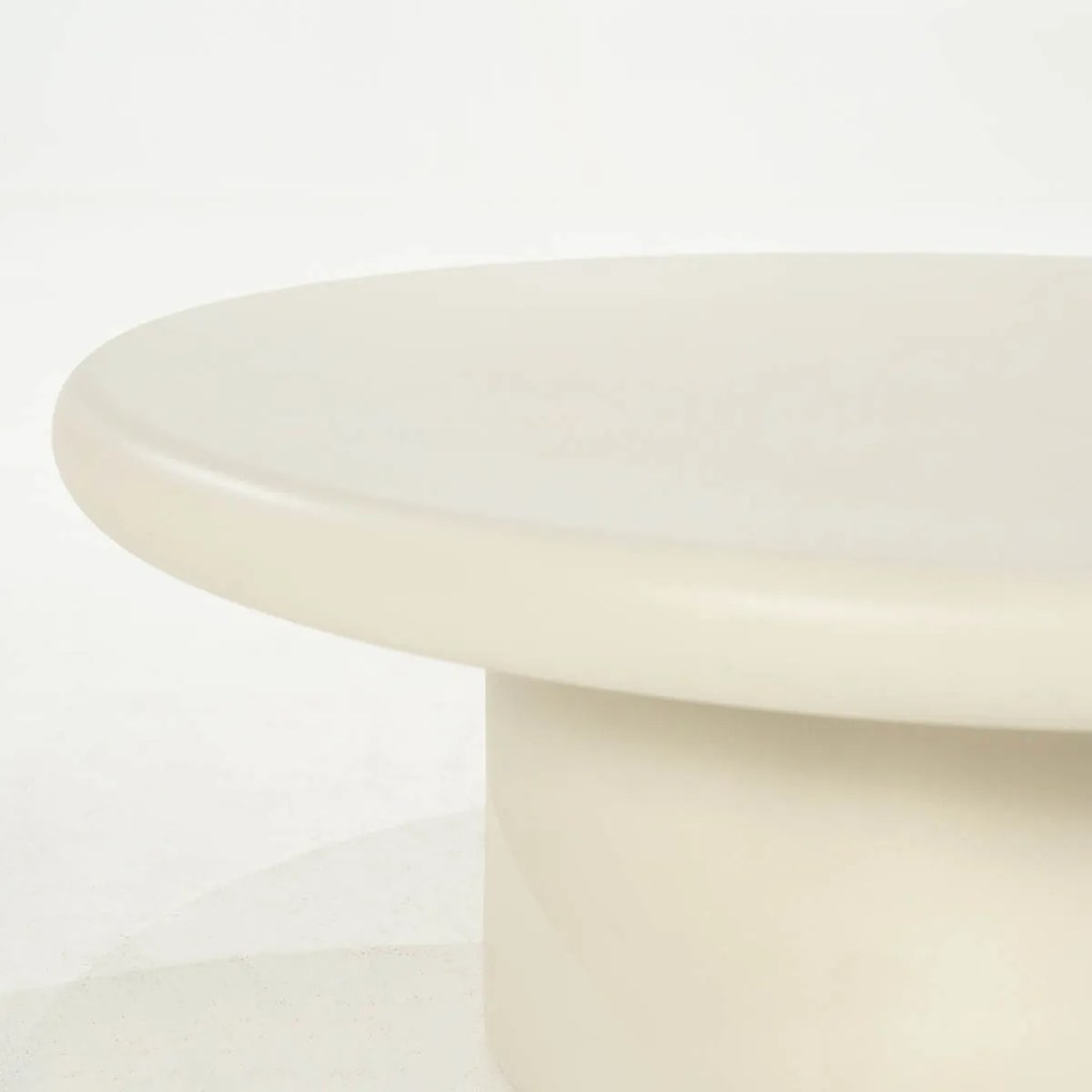 Eleonora Jade Ronde Salontafel Creme Magnesium Oxide 80 Cm - 80 X 80cm.