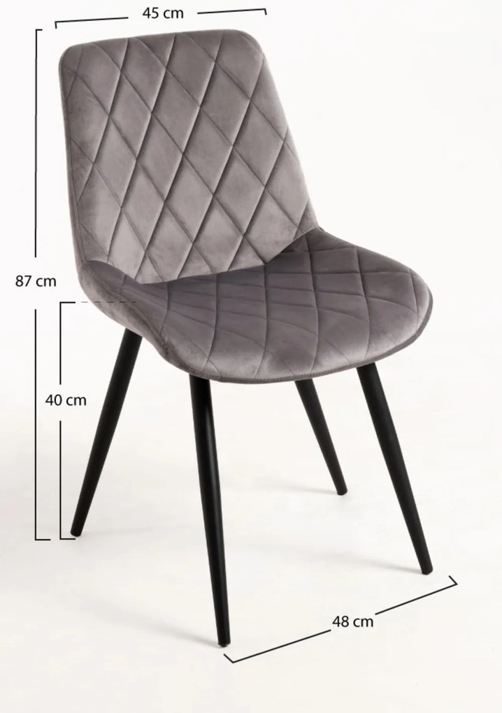 Set 4 Min Fluwelen Stoelen
