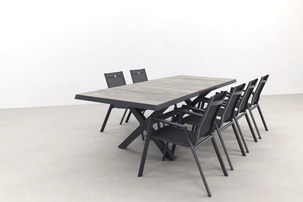 Hartman Napoli/Ottowa 205-265x100 cm. - 7-delige stapelbare tuinset
