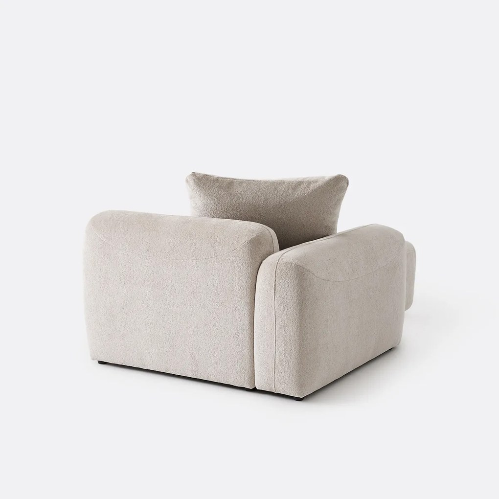 Linker longchairelement, voor modulaire bank, in jacquard chenille, AMAD