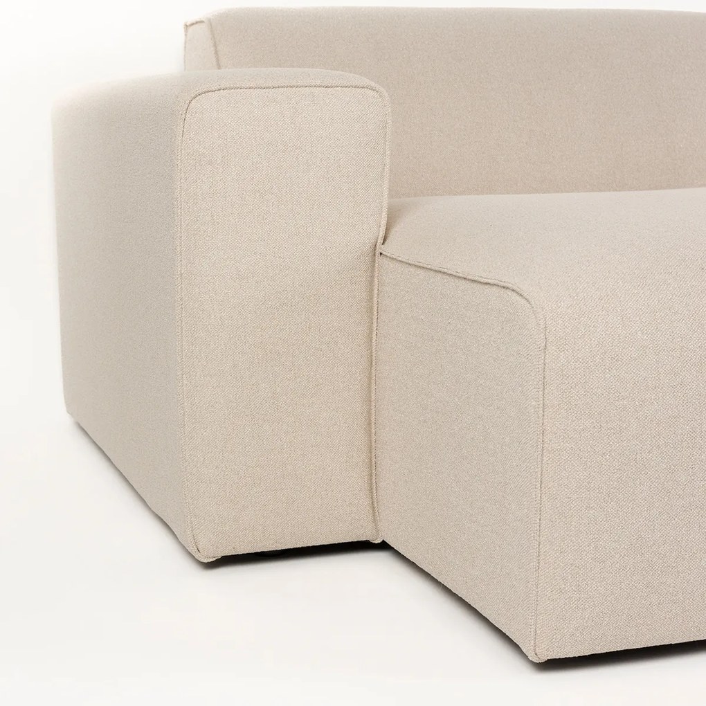 Zuiver Milka Sand Design Bank Met Chaise Longue Links Zandkleur