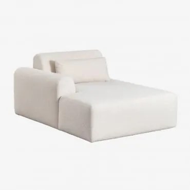 Linker Chaise Longuemodule Voor Modulaire Bank In Borjan Shearling Chenille White - Sklum