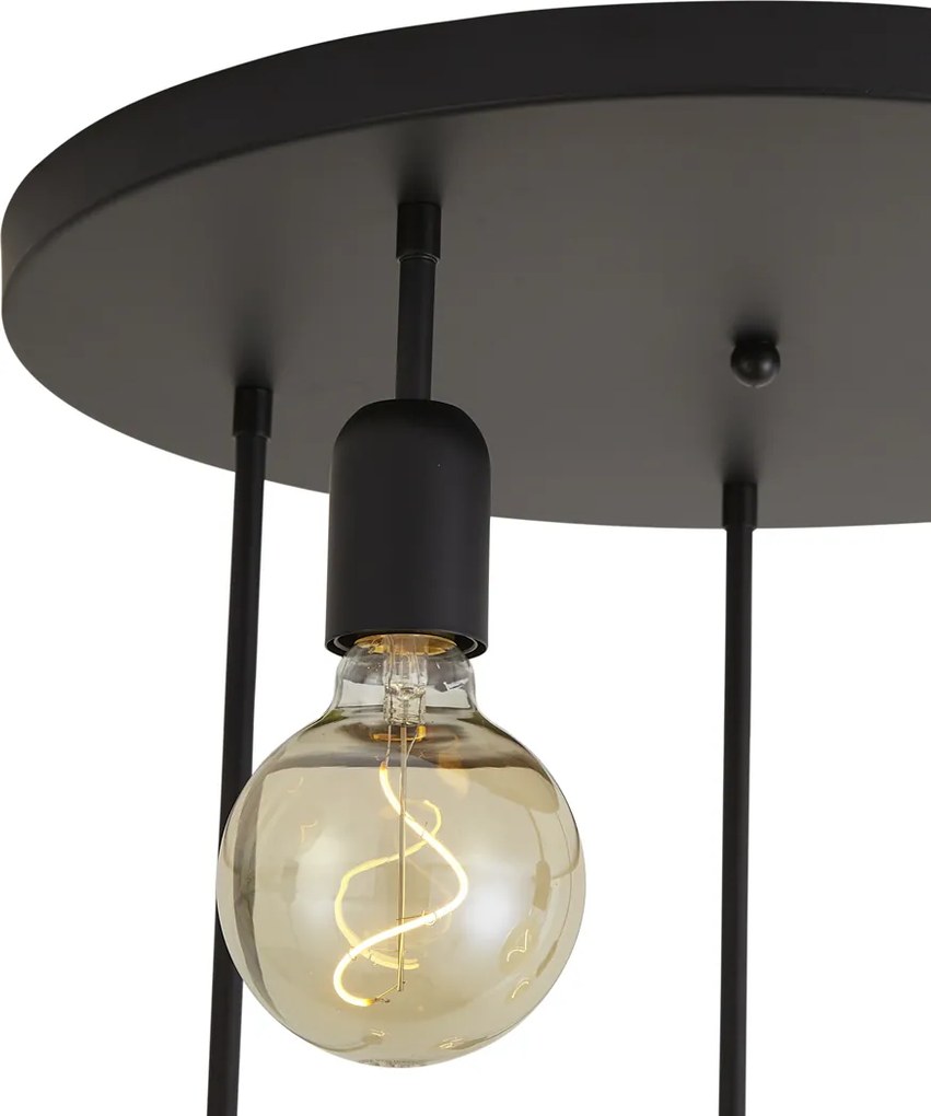 Moderne plafondlamp zwart 5-lichts - Facil