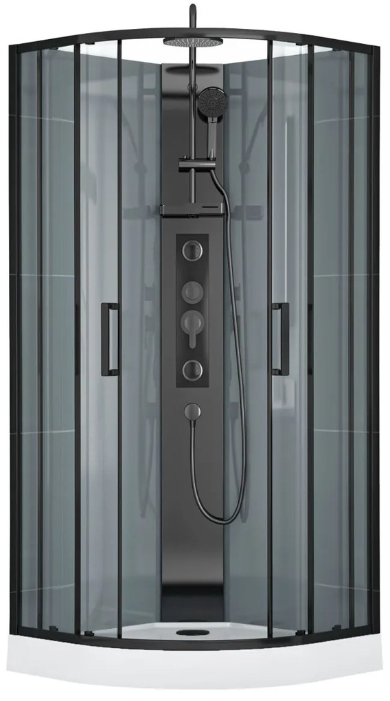 Kerra Wega complete douchecabine met massagejets zwart