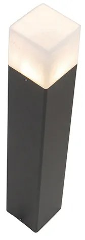 Staande buitenlamp zwart met opaal witte kap 50 cm - Denmark
