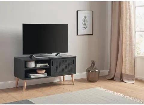 andas tv-meubel «Scala», breedte 106 cm, met schuifdeur en gelakt bovenblad