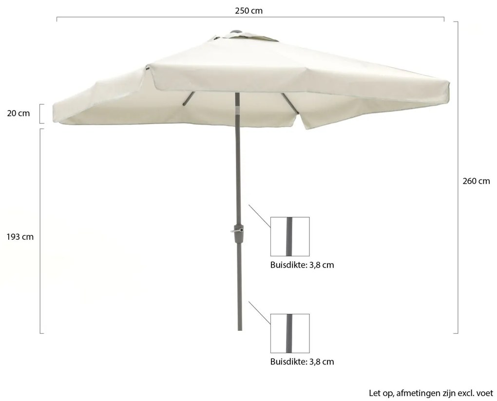 Shadowline Aruba parasol 250x250cm