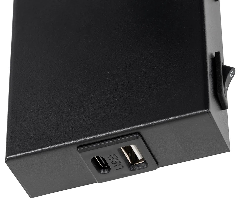 Moderne wandlamp zwart verstelbaar met usb - Croft Modern G9 Binnenverlichting Lamp