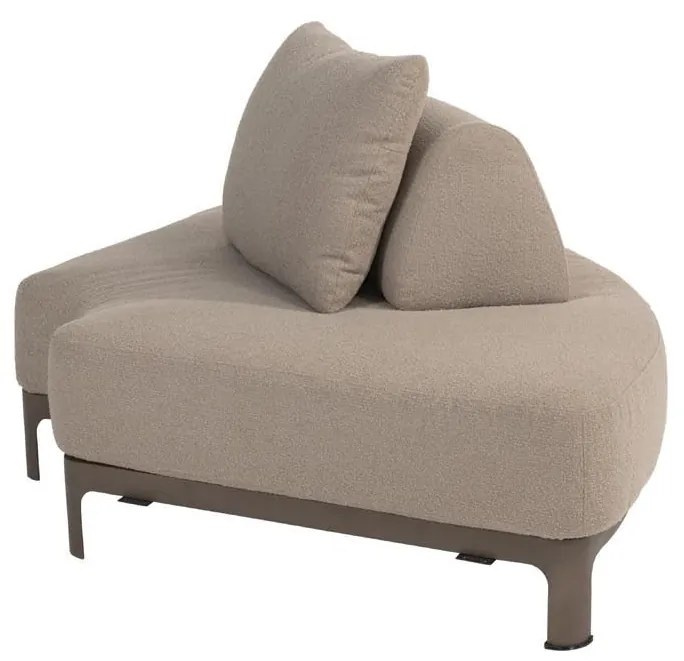 4 Seasons Outdoor Santorini hoek loungebank terre met XL-hoek *Showroommodel Loungebank bruin weerbestendig