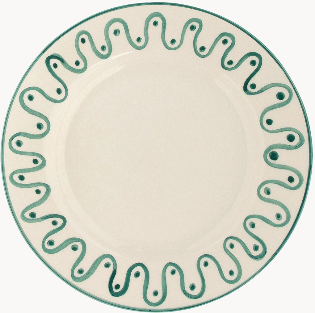 Handbeschilderd dinerbord Leaf