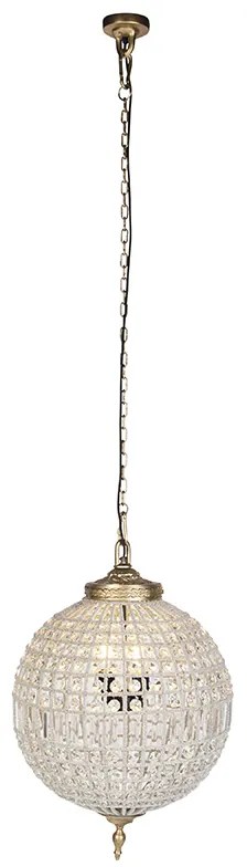 Art Deco hanglamp kristal 50cm goud - Kasbah Art Deco, Klassiek / Antiek E27 bol / globe / rond Binnenverlichting Lamp