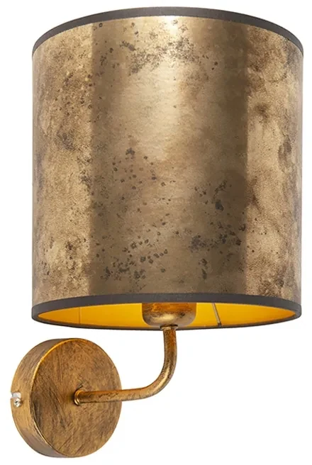 Wandlamp Tina van metaal in zwart-goud en hout, hoekige, retro wandlamp, 1 x E14, binnenwandlamp, de lampkop is draai- en zwenkbaar, zonder gloeilamp Wandlamp Tina van metaal in zwart-goud en hout, hoekige, retro wandlamp, 1 x E14, binnenwandlamp, de lampkop is draai- en zwenkbaar, zonder gloeilamp