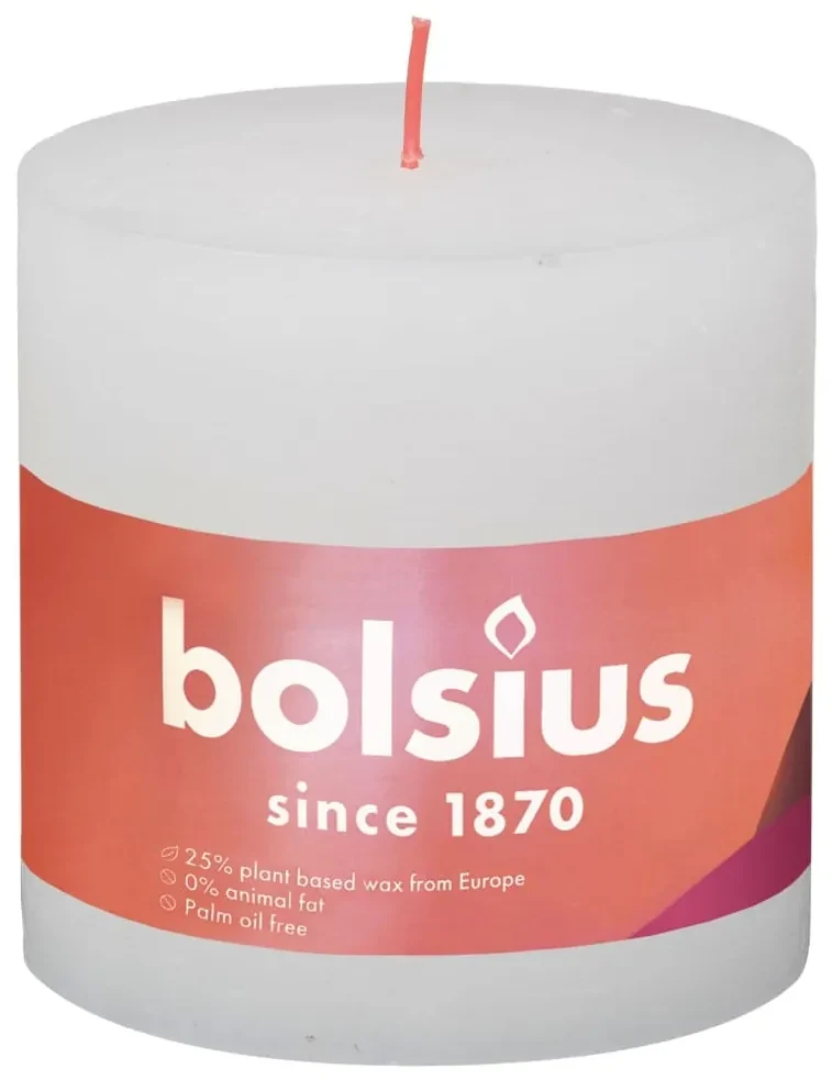 Bolsius Stompkaarsen Shine 3 st rustiek 100x100 mm wolkenwit