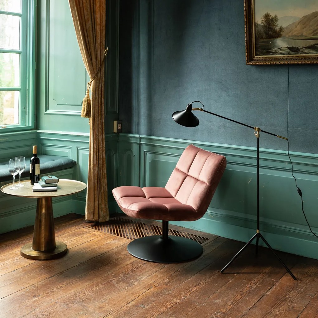 Dutchbone Bar Velvet Roze Draaifauteuil Fluweel