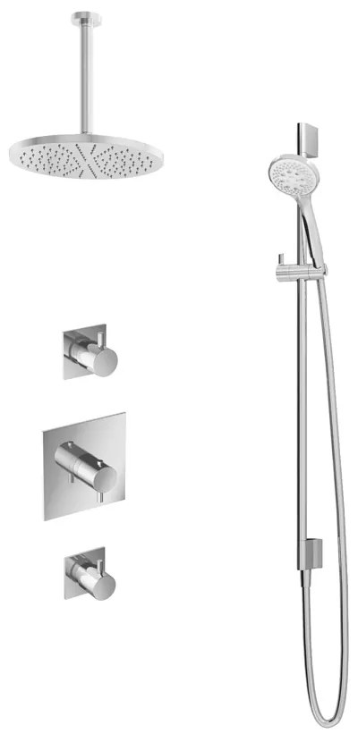 Hotbath Get Together IBS2CR inbouwdouche met 3s handdouche, 30cm plafondbuis, 30cm hoofddouche en glijstang chroom