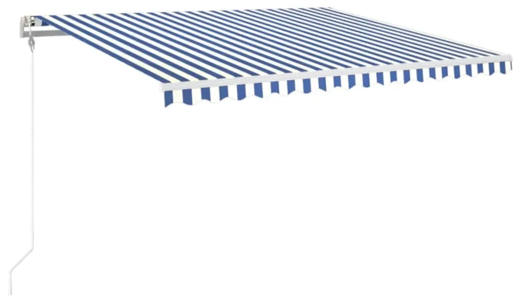 vidaXL Luifel automatisch met LED en windsensor 400x350 cm blauw wit