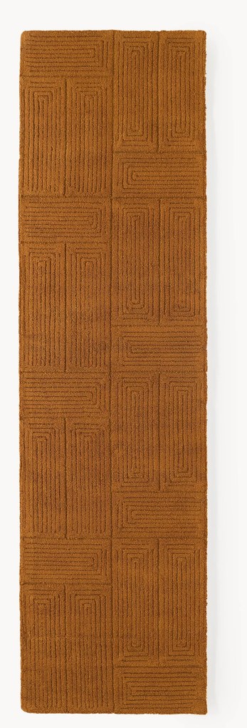 Handgetufte wollen loper Alexia met geometrisch patroon