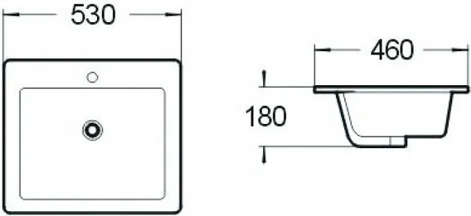 Mexen Lora inbouw wastafel 53 x 46 cm, wit - 25365300
