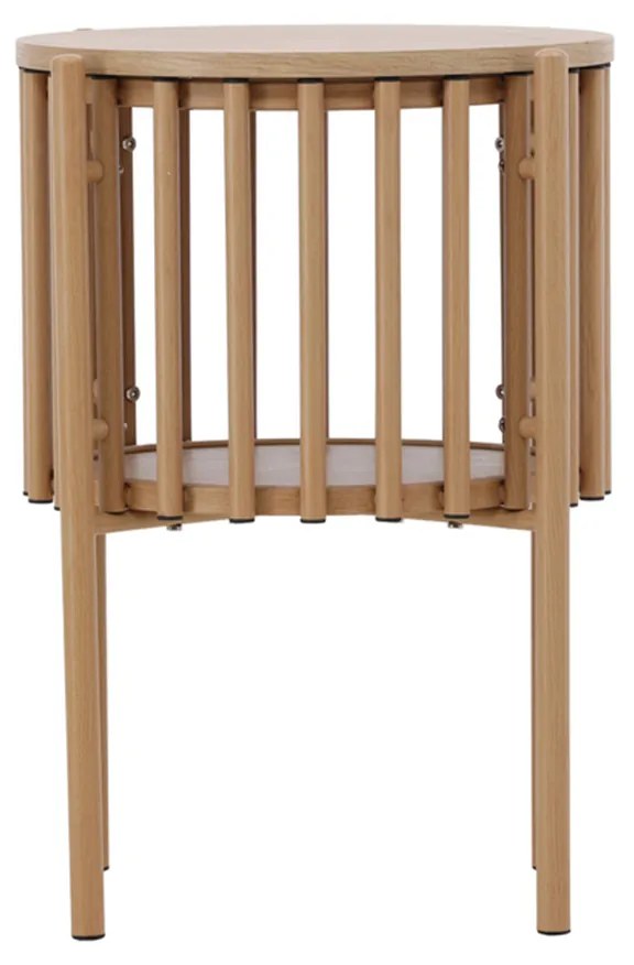 Ronde Bijzettafel Met Ribbelstructuur - 45 X 45cm.