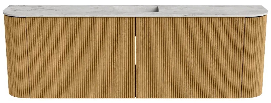 Mondiaz Joya DLux 125cm toiletmeubel ronding links/rechts oak met wastafel faye midden zonder kraangat glace