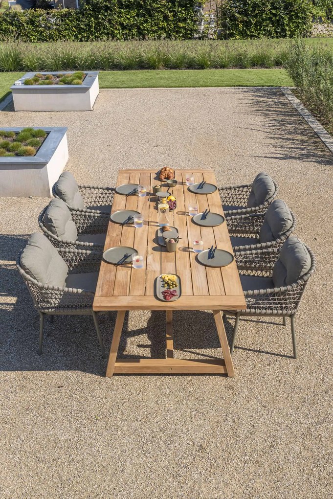 4 Seasons Outdoor Jura dining set olijfgroen met Noah tafel 260 cm * Sale *      taupe weerbestendig