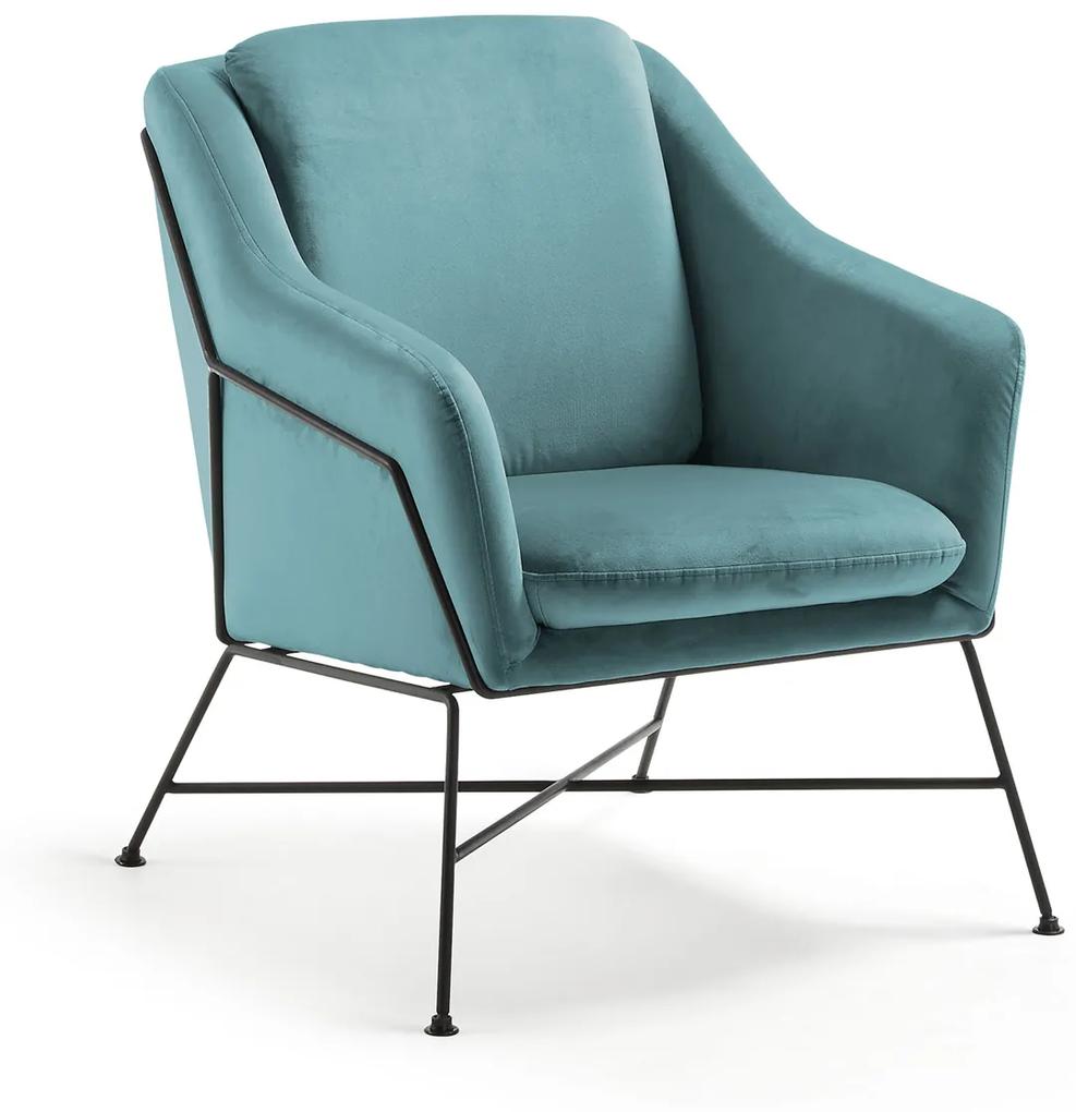 Kave Home Brida Armfauteuil Fluweel Turquoise